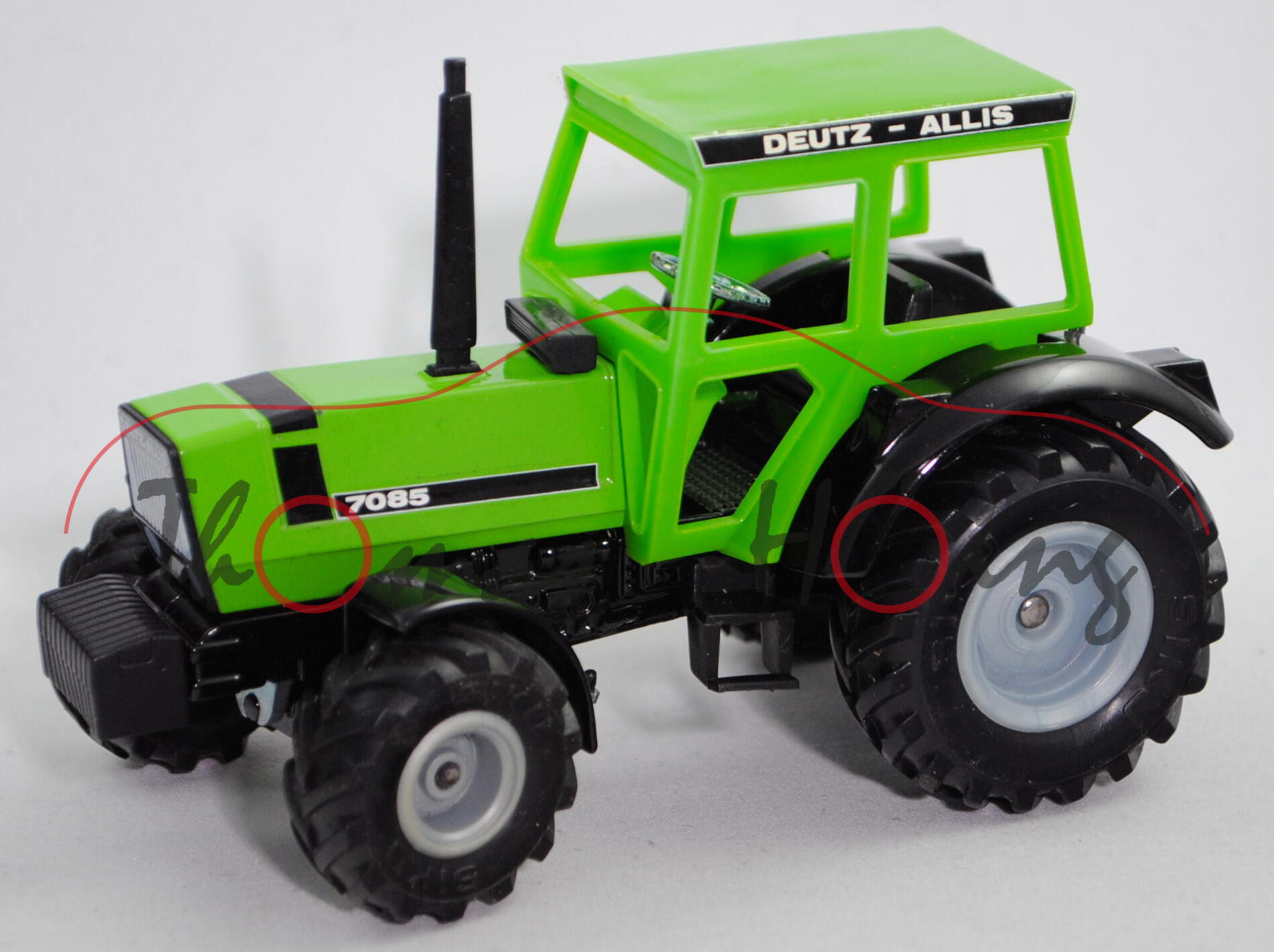 USA DEUTZ-ALLIS 7085 (2. Gen. Deutz-Fahr DX-Reihe, Baureihe 7100, Mod. 83-89), grün, SIKU 1:32, L11a