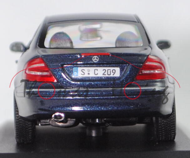 A collectible scale model Mercedes-Benz CLK-Class Coupe from Minichamps A collectible scale model Mercedes-Benz CLK-Class Coupe from Minichamps