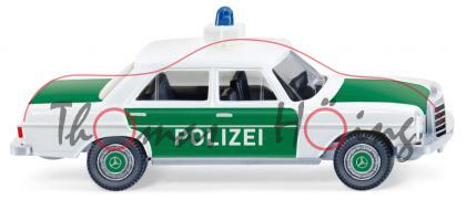 Polizei - Mercedes 200/8, Typ W 114 / W 115, Model 1968-1976, weiß/minzgrün, POLIZEI, Wiking, 1:87,