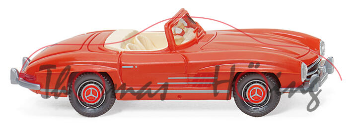 Mercedes-Benz 300 SL Roadster (W 198, Mod. 1957-1963), orange, innen h.elfenbein, Wiking, 1:87, mb