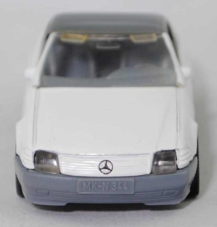 00004 Mercedes-Benz 500 SL mit Verdeck (Hardtop) (R 129, Modell 1989-1992), reinweiß/fehgrau, Scheibe seitlich  reinweiß, Heckklappe ohne Stern, Hong, B7, SIKU SUPER, 1:55, m