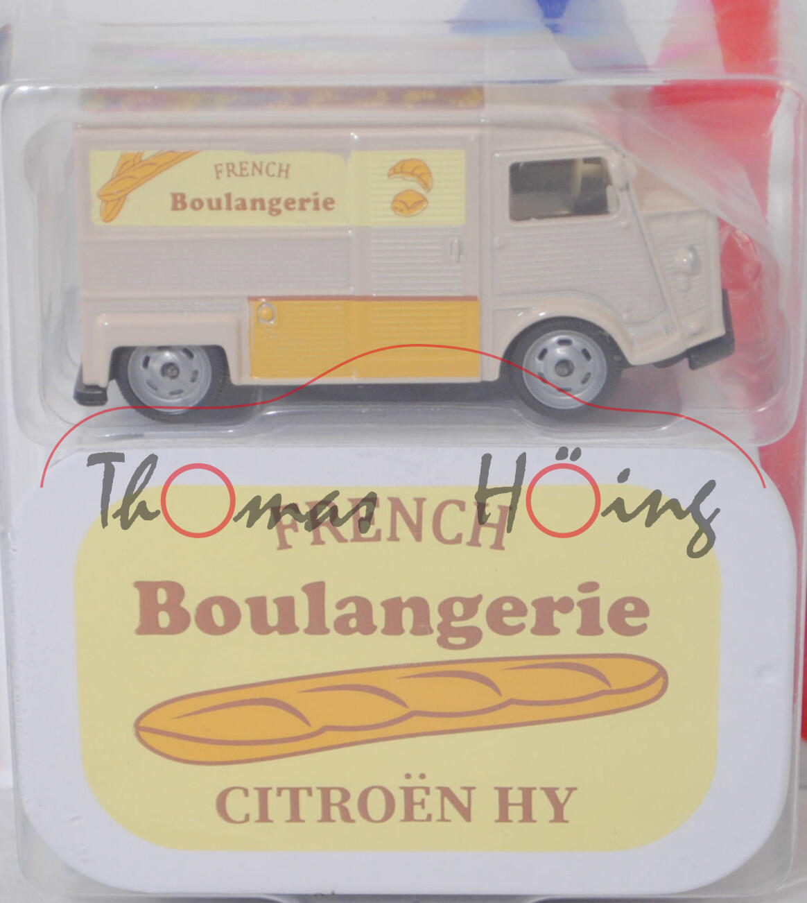 Citroen Typ HY (Mod. 1948-1981) Kastenwagen, h.-graubeige, FRENCH/Boulangerie, majorette, 1:60, Blister