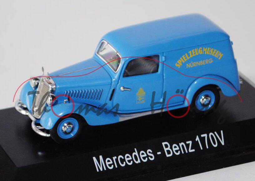 Mercedes - Benz 170 V Lieferwagen (Typ W 136), Modell 1937-1942 und 1946-1953, himmelblau, SPIELZEUG