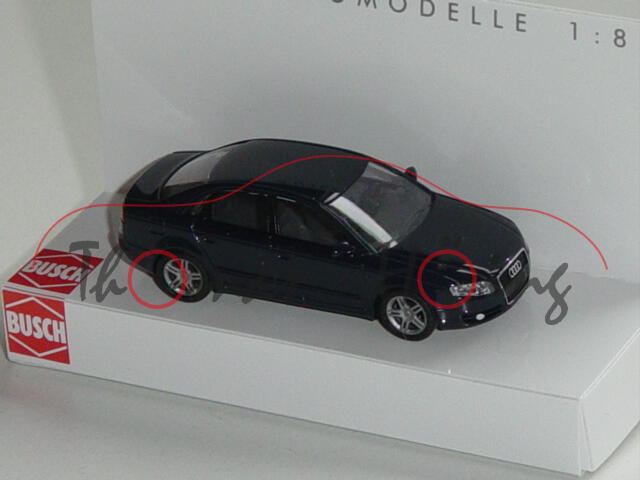 Audi A4, Mj. 2004, dunkelblau, Busch, 1:87, mb