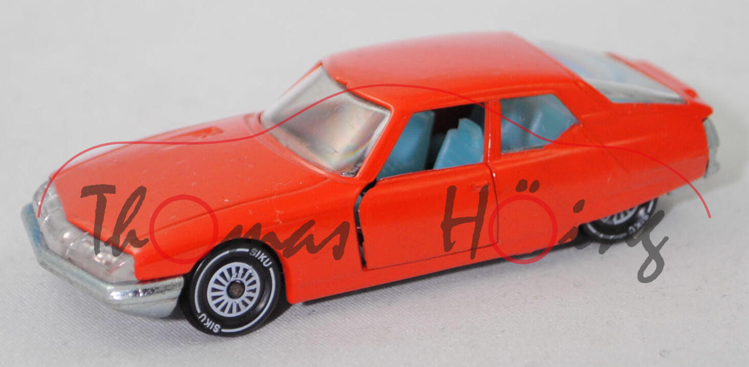 06400 HU Citroen SM 2.7 (Typ SB, Modell 1970-1972), blutorange, innen hellblau, SIKU Ungarn / Metchy, 1:61