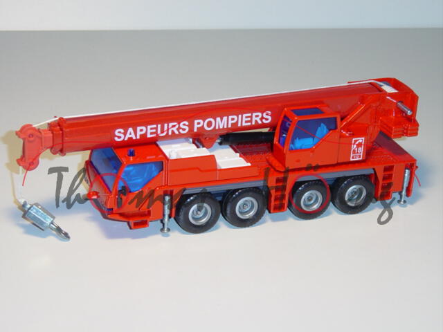 Autokran, verkehrsrot, SAPEURS POMPIERS / C 18 / portable / 112, F