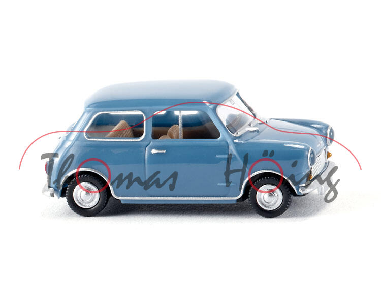 Morris Mini-Minor (Typ MK I, Modell 1959-1967, Baujahr 1959), blau, Wiking, 1:87, mb