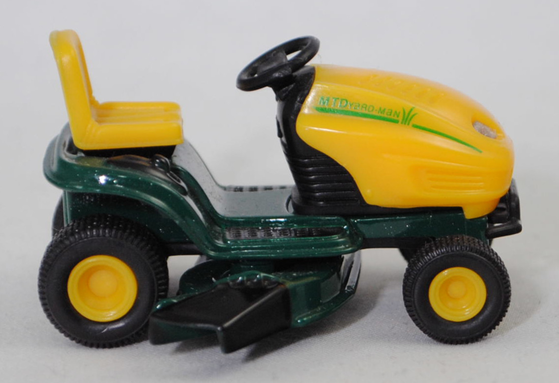 00000 Rasentraktor MTD YaRD-MaN AG 5165 AUTODRIVE™ (Modellnummer 13AE504G643, 4-Style, Modell 2002-2002), gelb/grün, Frontscheinwerfer 4 mm hoch, SIKU SUPER, 1:32, m