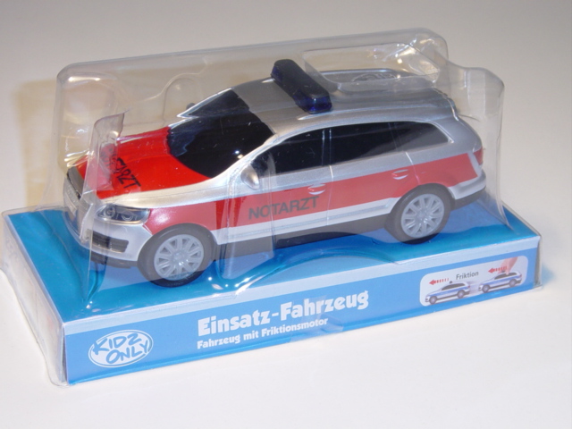 Audi Q7, Mj. 05, silber/rot, NOTARZT, mit Friktionsmotor, DICKIE, 1:32, mb