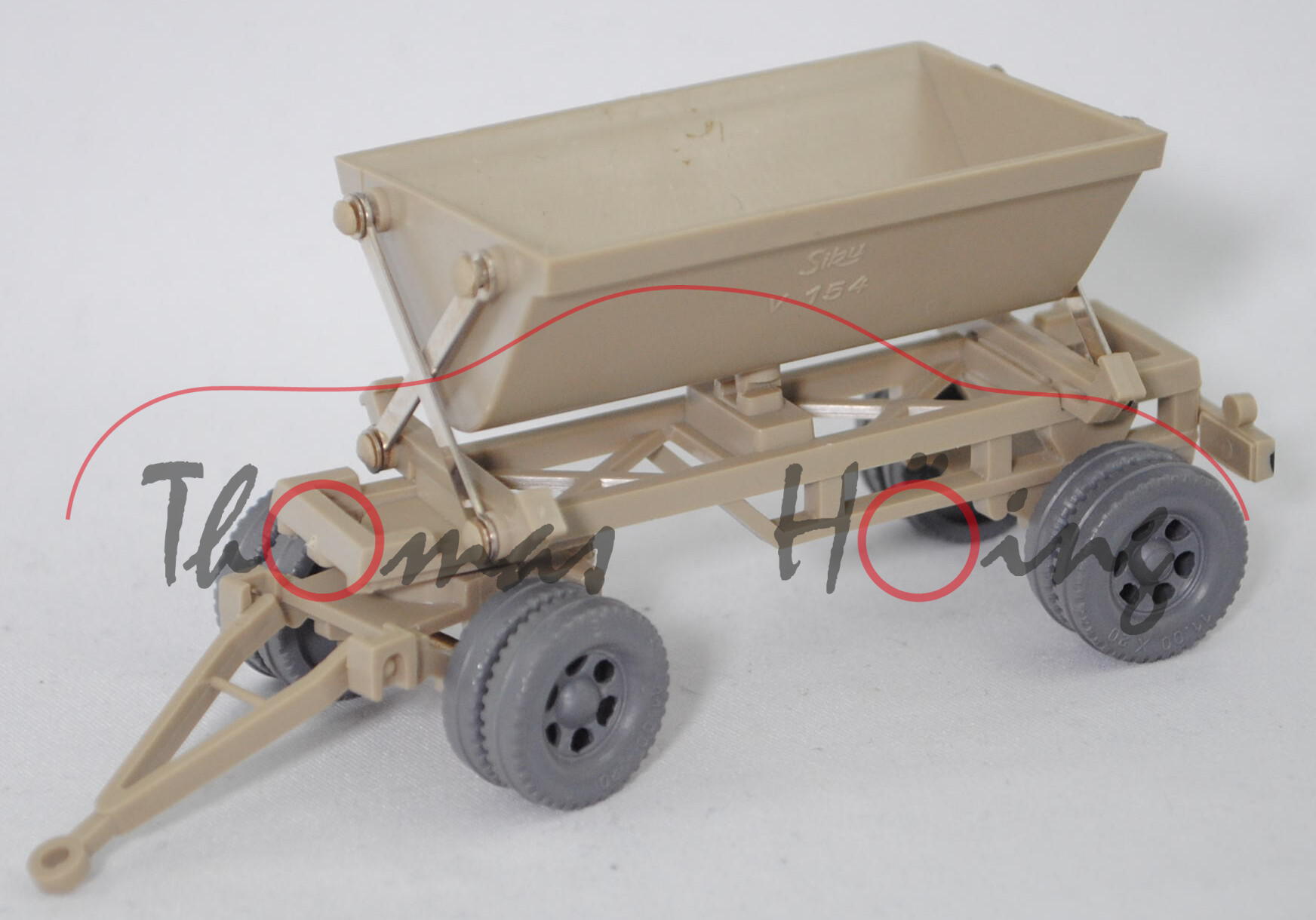 00000 COBOLT-Mulden-Schnellkipper (Modell 1950-1971), Fahrgestell + Mulde hell-olivgrau, Siku, 1:60