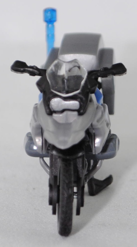 00000 BMW R 1250 GS LCI (5. Generation, Typ K50 (0J91), Facelift 2020, Modell 2020-2023) Polizei Motorrad, silbergrau/basaltgrau, POLIZEI, SIKU SUPER, 1:35, P29f
