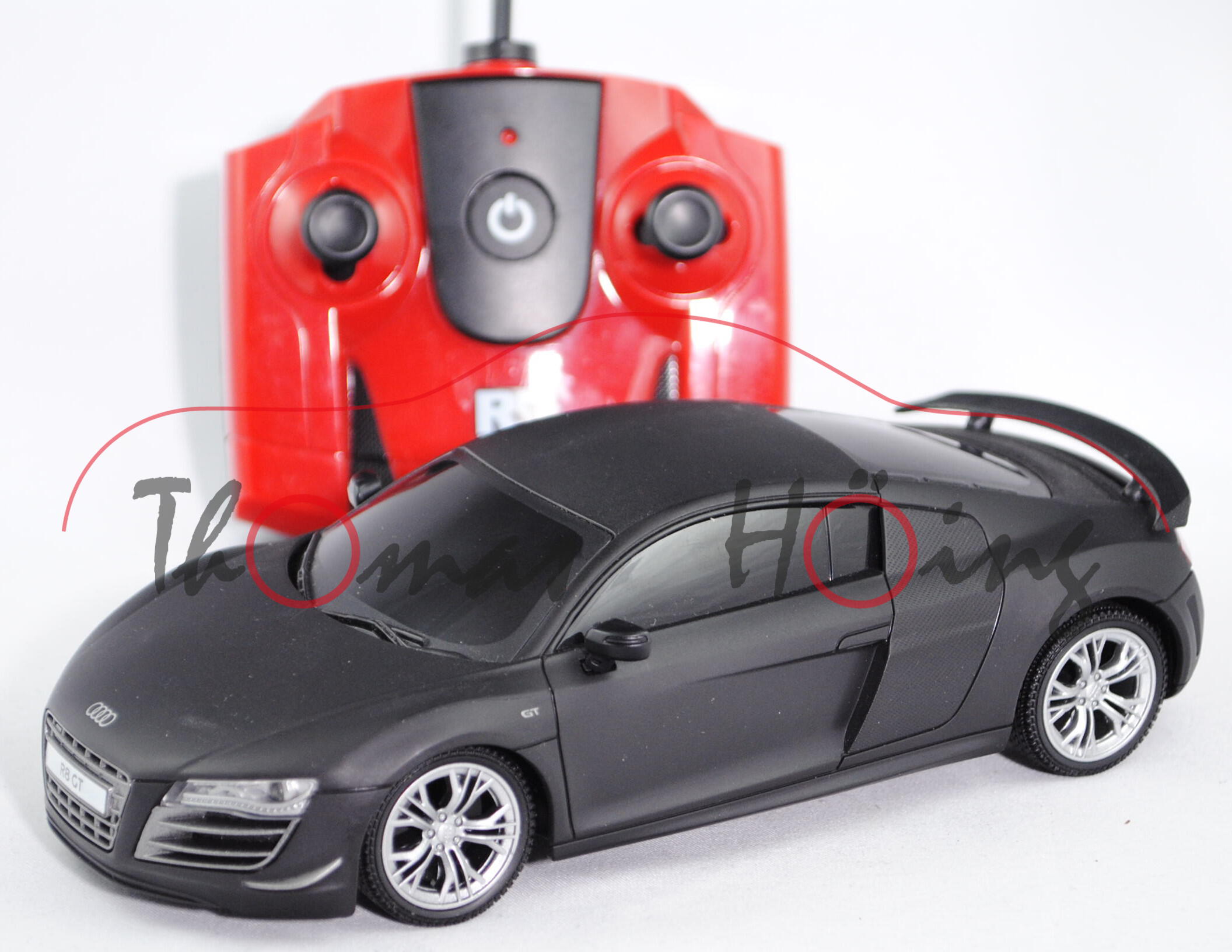 Audi R8 GT (Typ 42A, Modell 2010-2012) mit Fernsteuerung, mattschwarz, 27 MHz, JianFengYuan Toys CO.