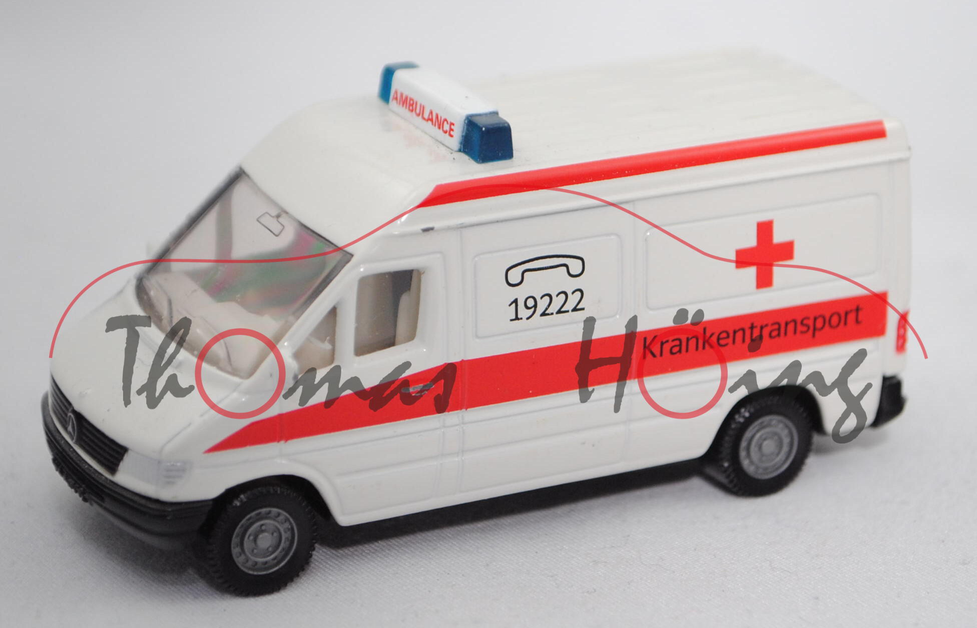 Mercedes-Benz Sprinter (T1N, Mod. 95-00) Krankenwagen, weiß, Krankentransport und Lutherhaus