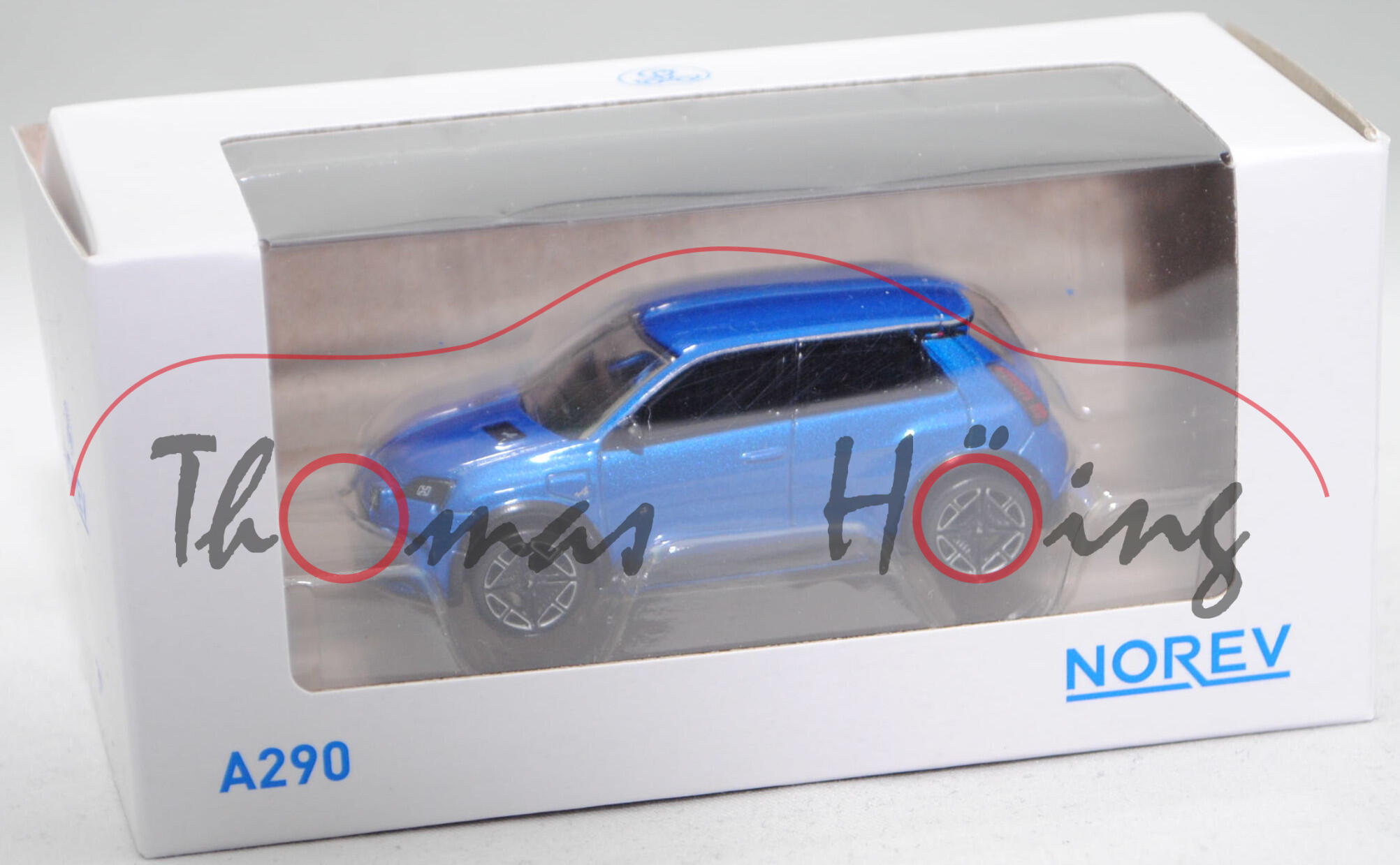 Alpine A290 GT (1. Generation, Modell 2024-), Karosserie alpine vision blau, Dach alpine vision blau, Norev, 1:64, mb