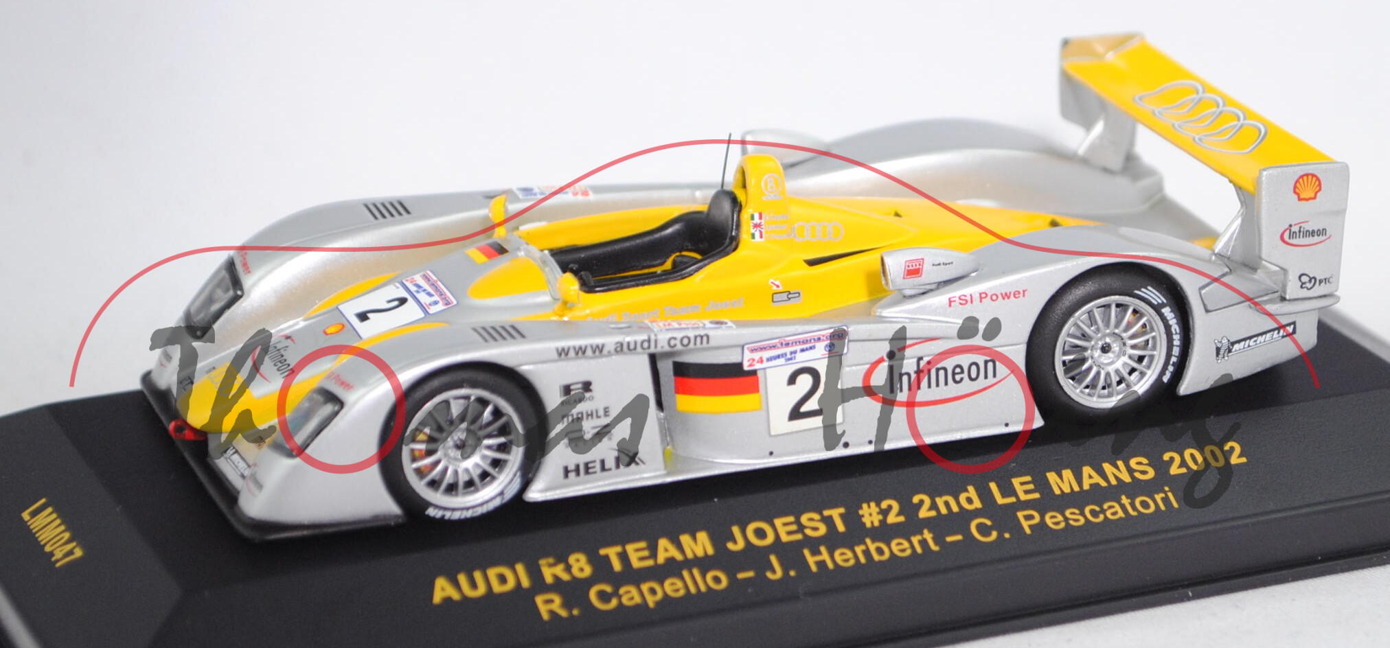 Audi R8, Team Audi Sport North America, Le Mans 2002, Capello/Herbert/Pescatori, Nr. 2, IXO, 1:43,