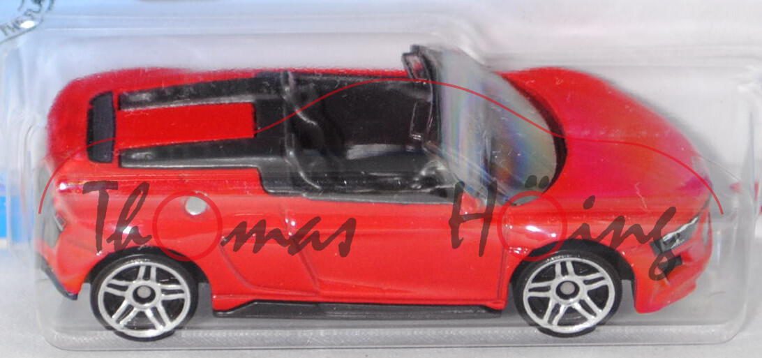Audi R8 Spyder V10 (2. Gen., Baureihe 4S, Facelift 2019, Mod. 2019-), rot, Hot Wheels, 1:64, Blister