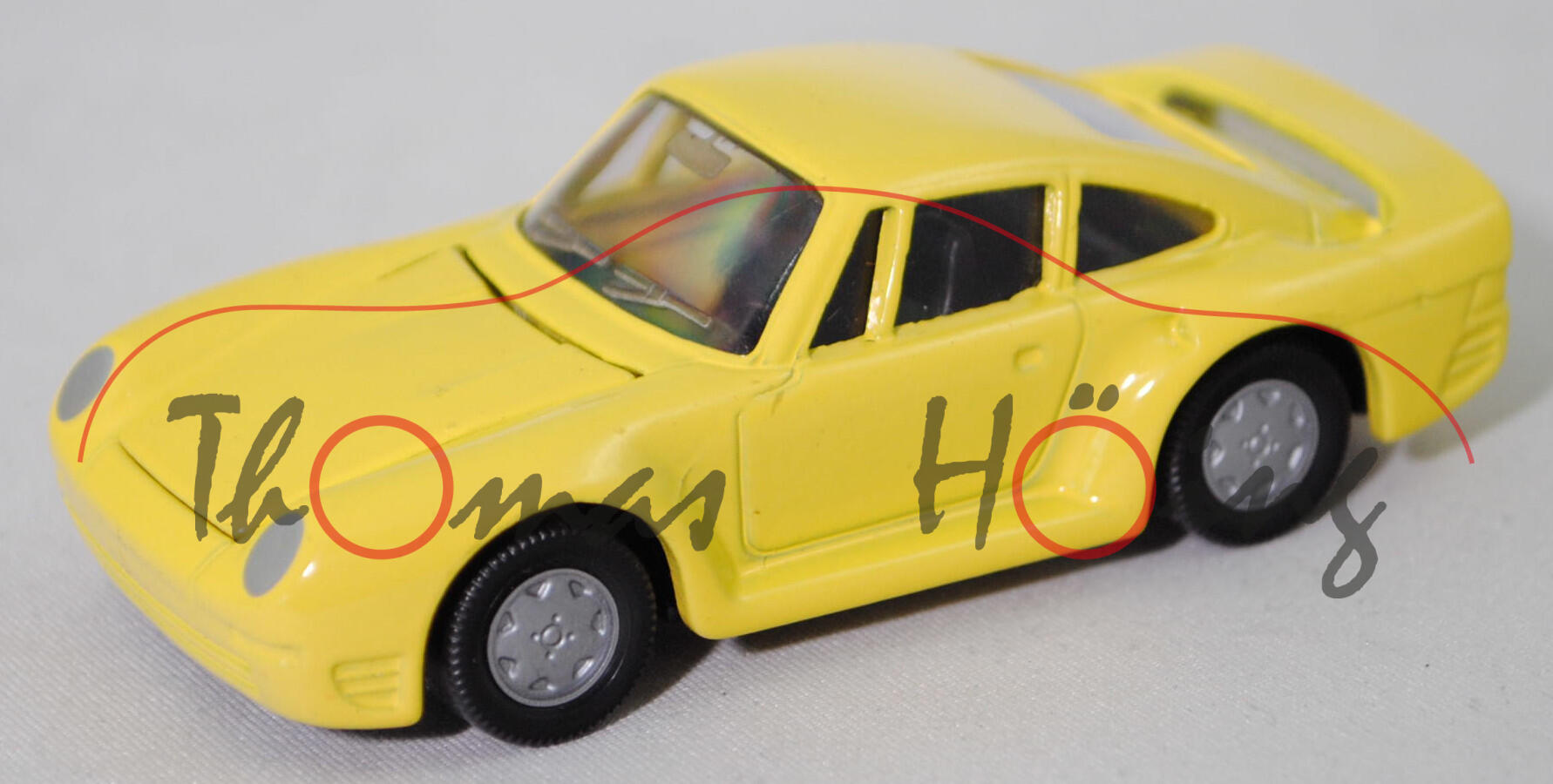 00009 Porsche 959 (Modell 1986-1988), blassgelb, Chassis schwarz, Bpr. 1068, Hong, B6, SIKU, 1:55