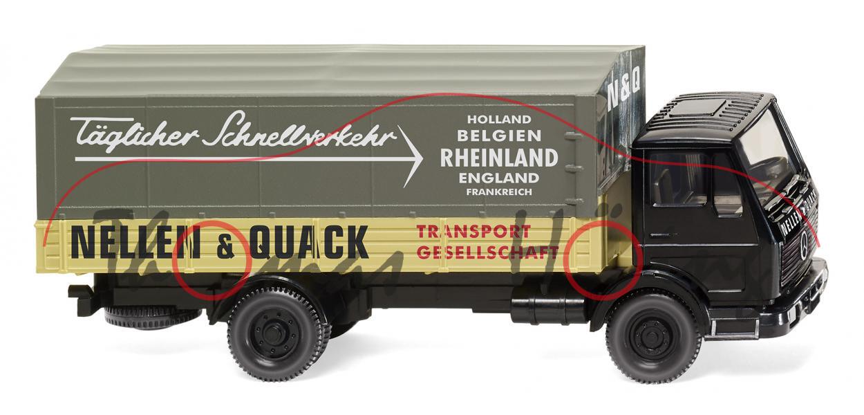 Mercedes-Benz (Typ NG 73, Mod. 73-77) Pritschen-LKW, schwarz, NELLEN & QUACK, Wiking, 1:87, mb