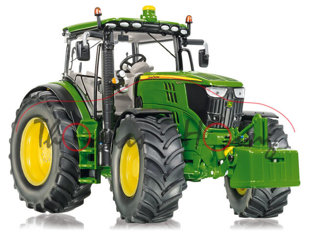 John Deere 6210R, smaragdgrün/gelb, 1:32, Wiking, mb