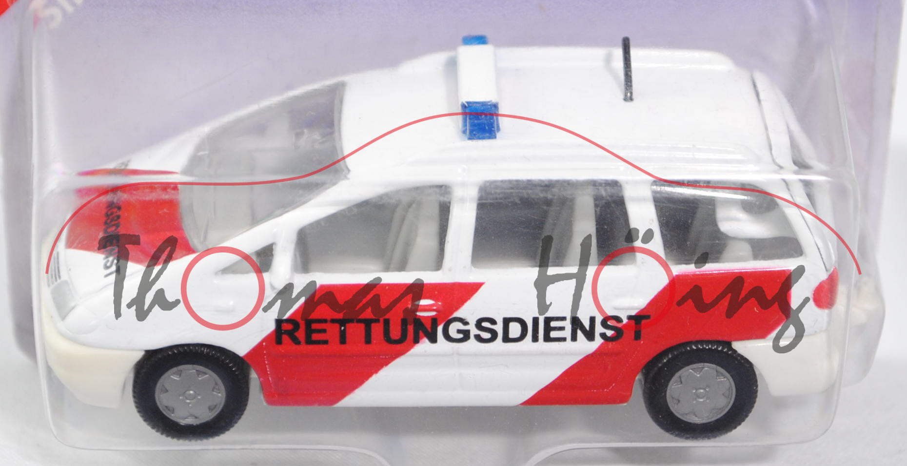 00000 VW Sharan I 2.8 VR6 (Typ 7M, Modell 1995-2000) Rettungswagen, reinweiß/karminrot, P26 offen