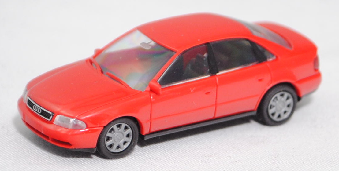 Audi A4 1.8 T quattro (B5, Typ 8D2, Modell 94-99), hell-rot (vgl. laserrot), Rietze, 1:87, Werbebox