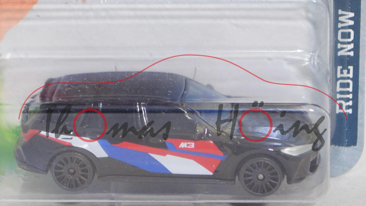 BMW M3 Competition Touring mit M xDrive (6. Generation M3, G81, Modell 2022-) (Nr. 257E), schwarz, majorette, 1:63, Blister (STREET CARS RIDE NOW)