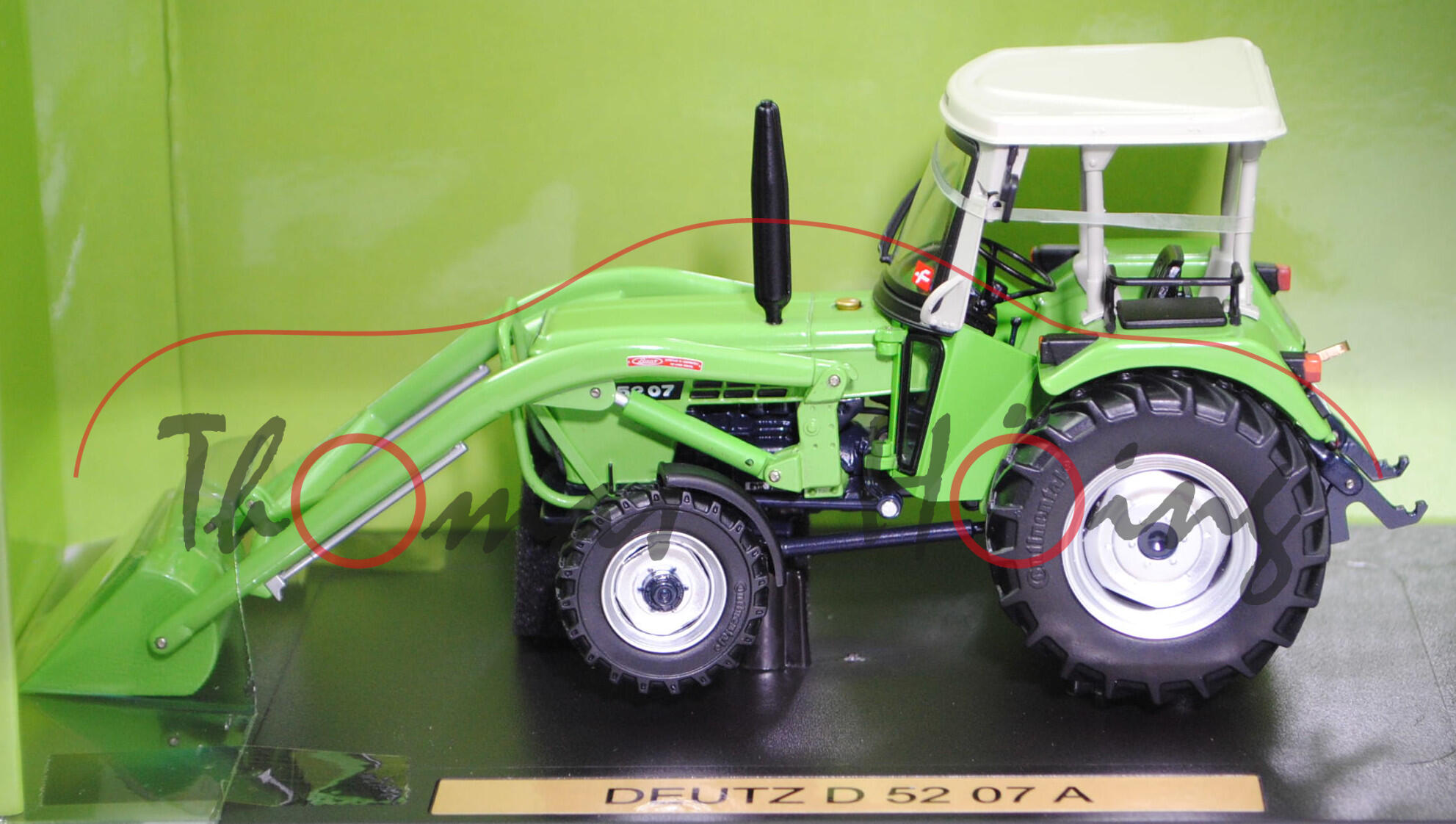 DEUTZ-FAHR D 52 07 A mit Fritzmeier Verdeck und Frontlader, weise-toys by HOLLAND OTO, 1:32, mb