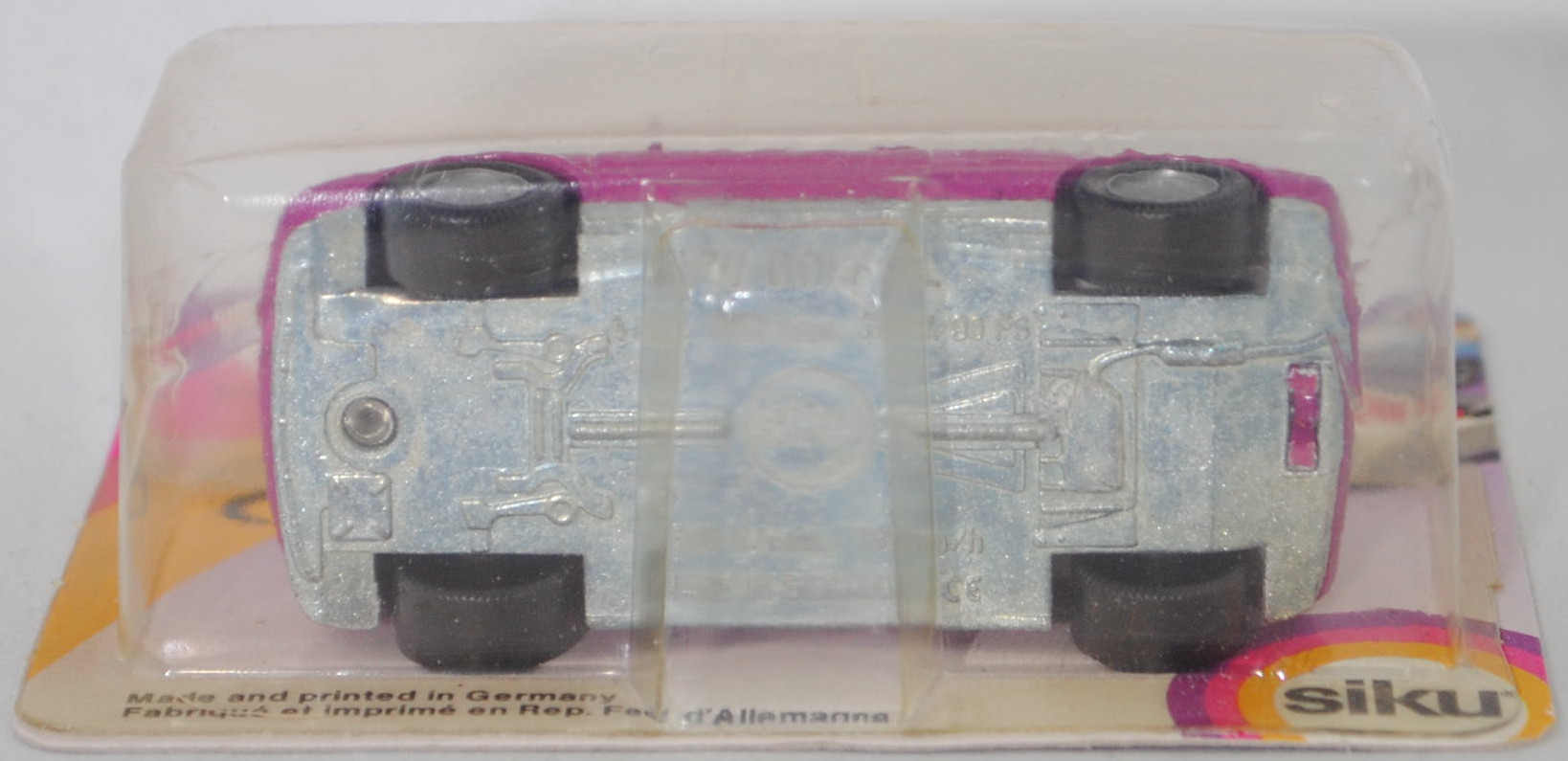 00000 VW Golf III 1.8 GL (Typ 1H, Vorfacelift, Modell 1991-1994), verkehrspurpur, innen grau, Lenkrad schwarz, Chassis chrom, Germ, Bpr. ohne Artikelnummer, SIKU SUPER, 1:56, P23 vergilbt
