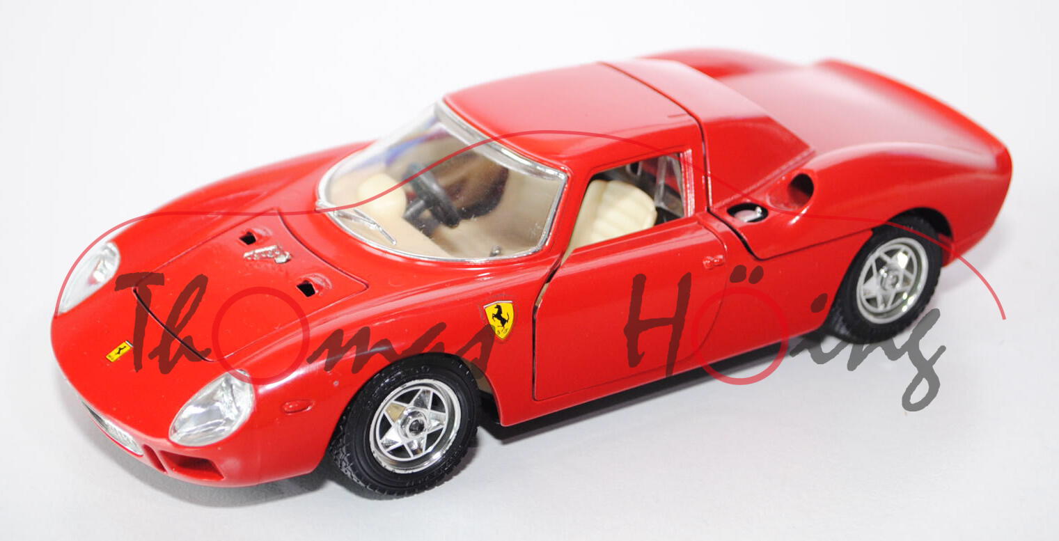 Ferrari 250 Le Mans, Modell 1965, cremeweiß, Türen + Motorhaube + Haube vorne zu öffnen, mit Lenkung