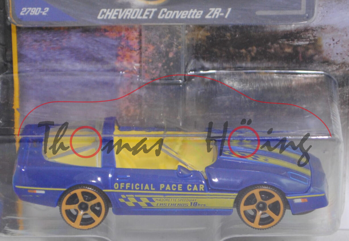 Chevrolet Corvette ZR-1 ohne Targa-Dach (C4, Mod. 89-90), blau, Nr. 279D-2, majorette, 1:59, Blister