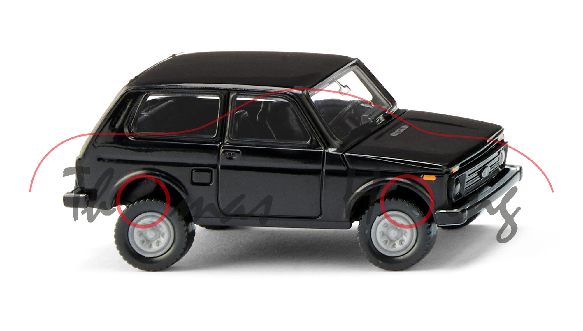 Lada Niva 4x4 1.7i (Typ WAS-21214, Facelift 1994, Modell 1995-2010), schwarz, Wiking, 1:87, mb