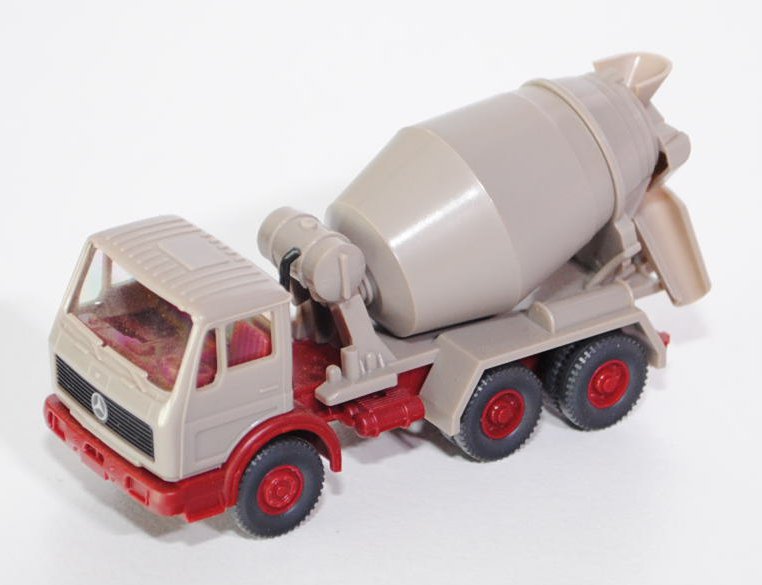 Mercedes 2224 Transport-Betonmischer, graubeige/hell-braunrot, Wiking, 1:87, mb