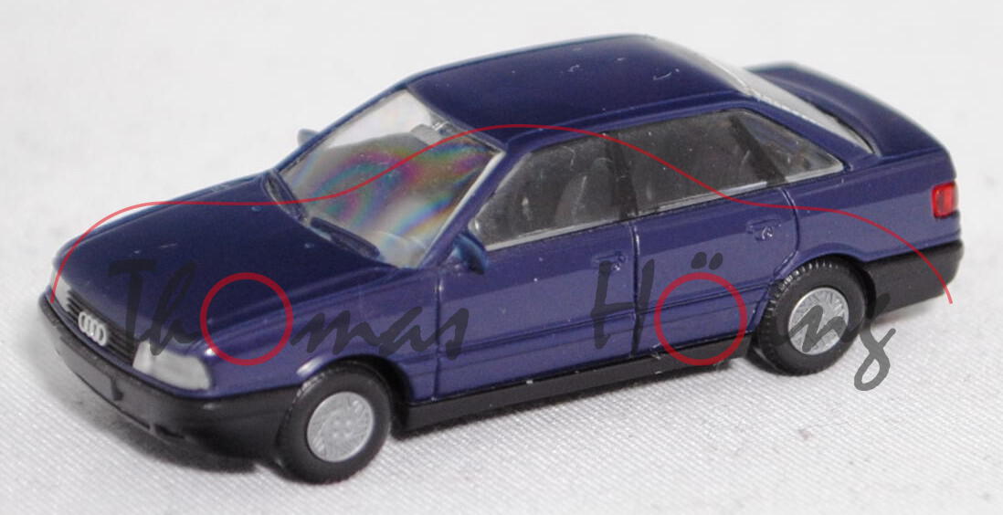 Audi 80 (3. Gen., Baureihe B3, Typ 89, Modell 1986-1991), kobaltblau (vgl. azuritblau), Rietze, 1:87