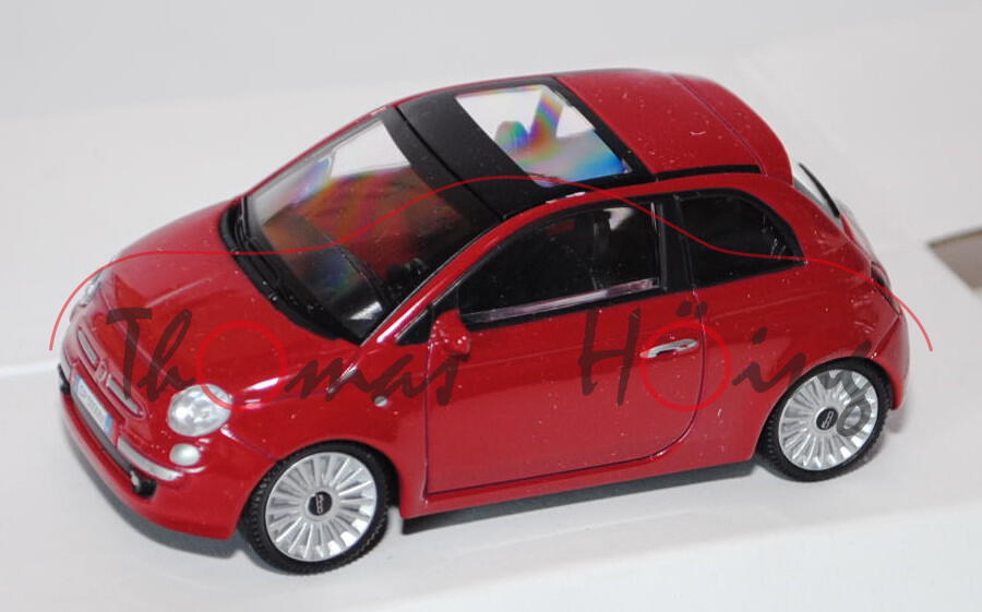 Fiat 500, Modell 2007-, passione rot, MondoMotors, 1:43, Werbeschachtel