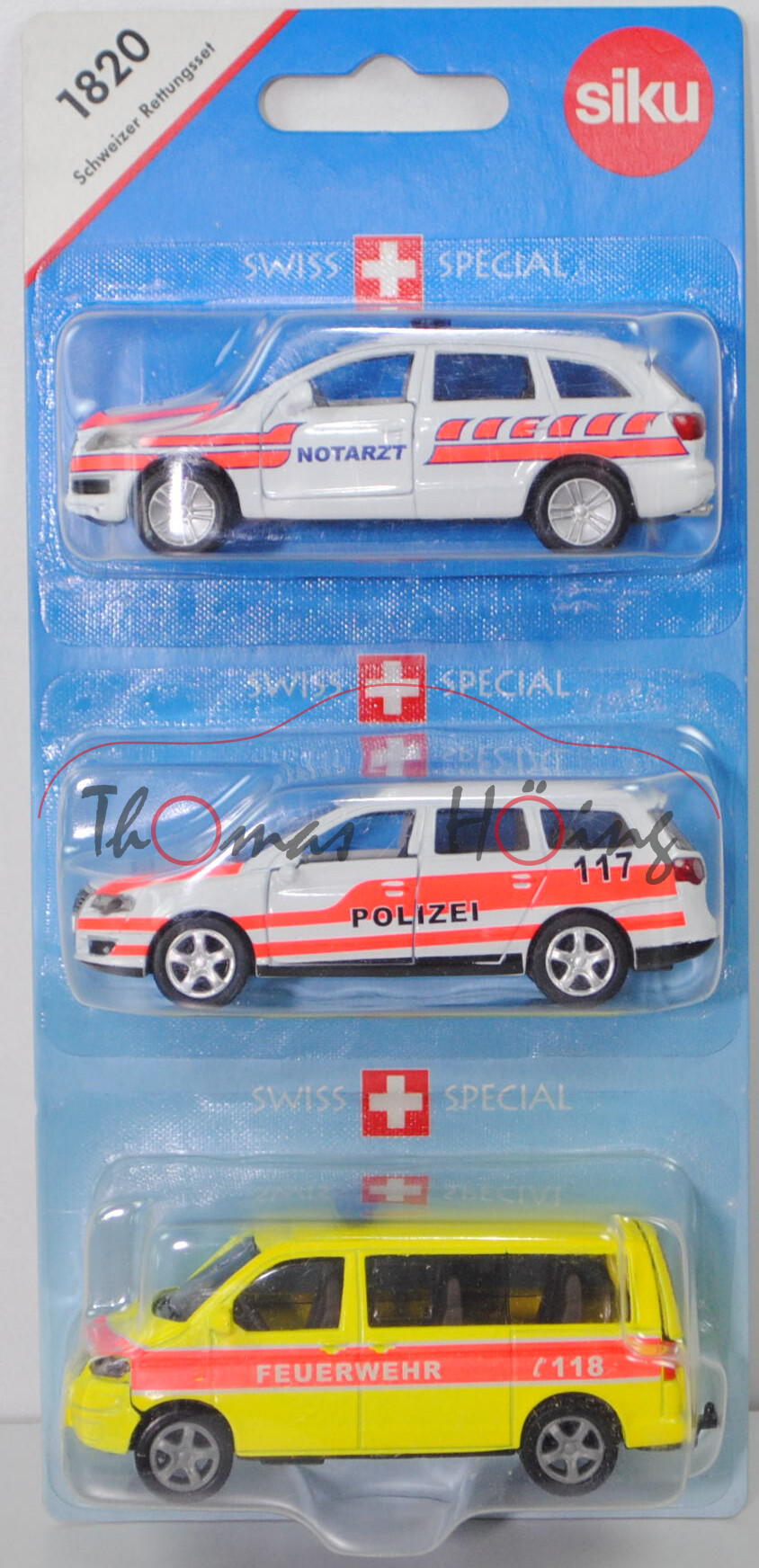 03900 CH Rettungsset, m. Audi Q7+VW Passat Variant+VW T5 Multivan, NOTARZT/POLIZEI/FEUERWEHR, P29a