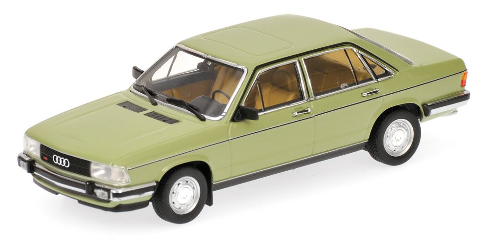 Audi 100 GL 5E (C2, Typ 43, Modell 1976-1982, Baujahr 1979), manilagrün, Minichamps, 1:43, PC-Box