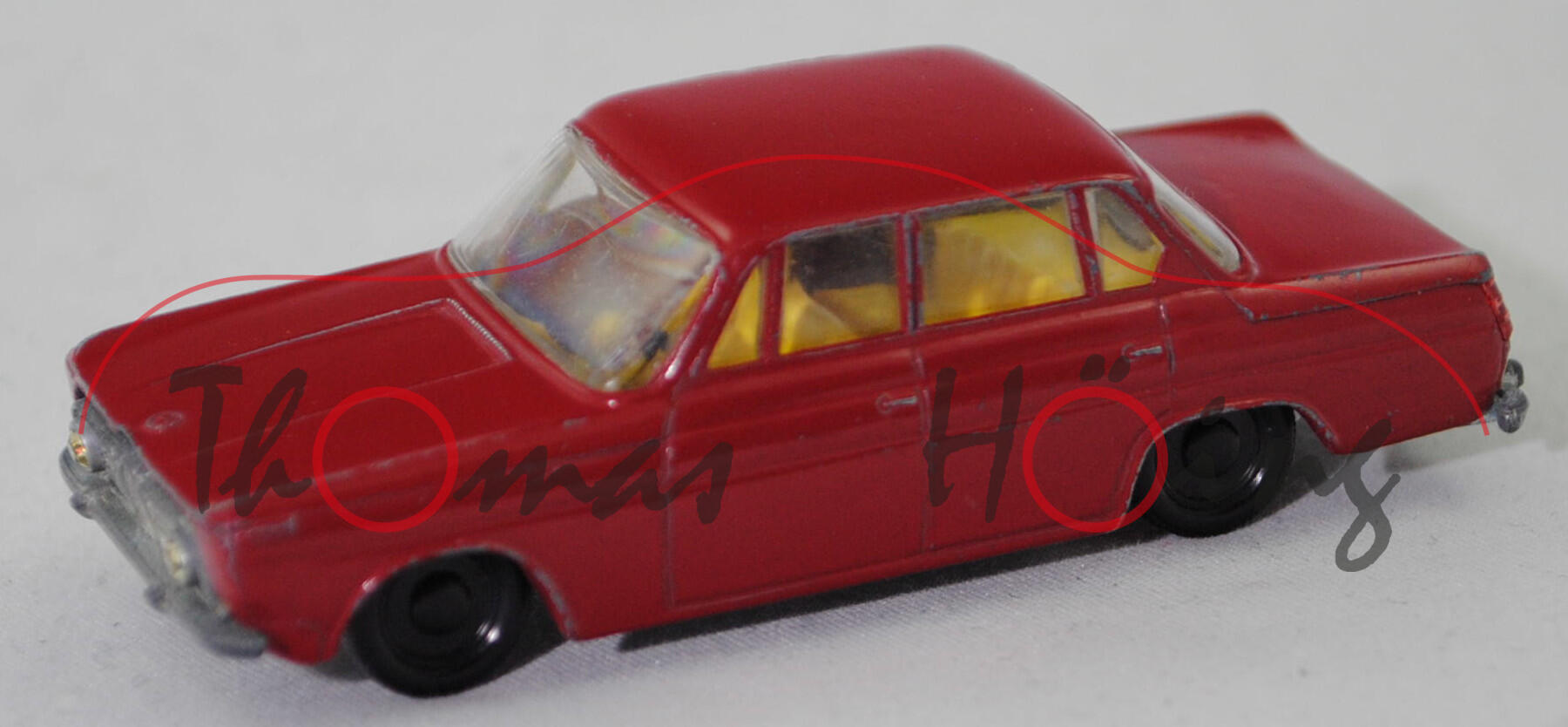 00009 BMW 1500 (Neue Klasse Stufenhecklimousine, Typ 115, Modell 1962-1964), braunrot, innen zinkgelb, Stoßstangenecken 1 mm lang, SIKU, 1:60, m-