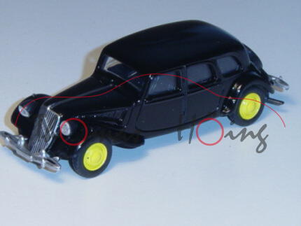 Citroen Traction 15-Six, schwarz, Felgen gelb, 1:58, Norev RETRO, mb