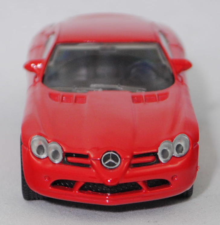 00001 Mercedes-Benz SLR McLaren (1. Generation, C 199, Modell 2004-2008), dunkel-verkehrsrot, Bpr. 1004, B25a / B25b silbergrau, SIKU SUPER, 1:55, m