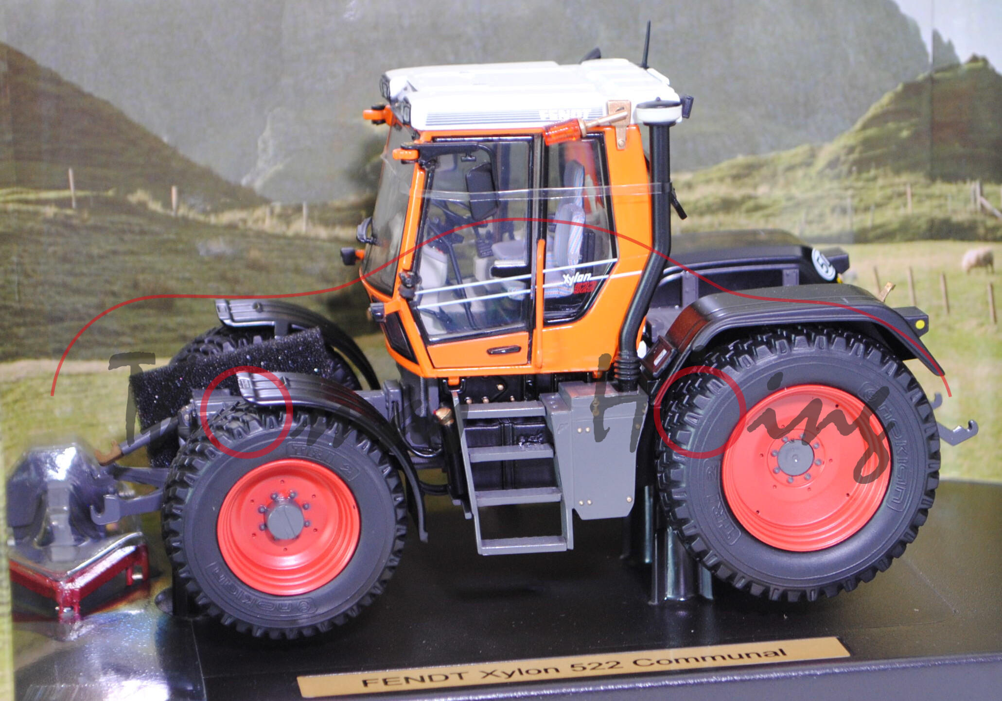 FENDT XYLON 522 (1. Generation, Modell 1994-2004) Kommunal, orange, Felgen rot, weise-toys, 1:32, mb