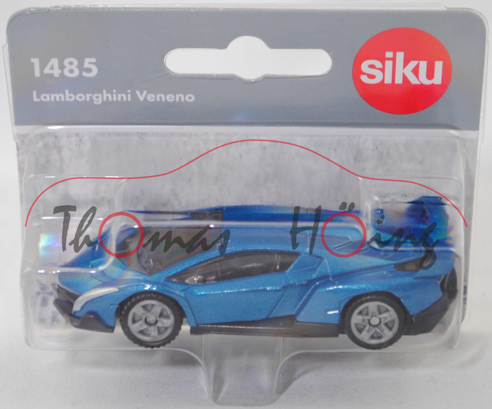 00004 Lamborghini Veneno Coupé (Typ Konzeptauto, Modell 2013), dunkel-verkehrsblaumetallic, B47 geschlossen silbergrau, SIKU SUPER, 1:62, P29f