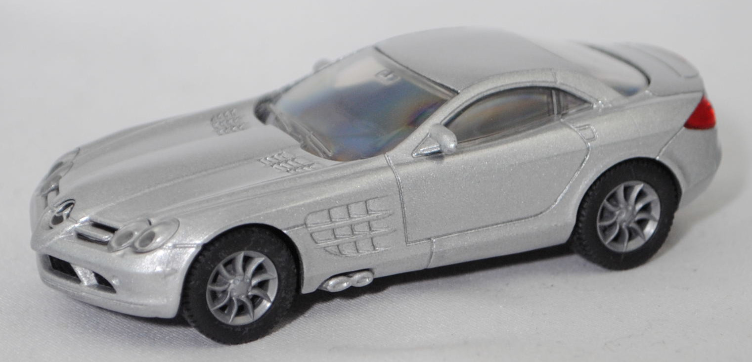 00000 Mercedes-Benz SLR McLaren (1. Generation, C 199, Modell 2004-2008), silbergraumetallic, Bpr. 1004, B25a / B25b silbergrau, SIKU SUPER, 1:55, m