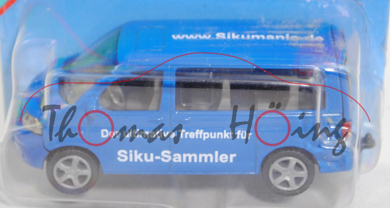 00000 Sikumania VW T5.1 Multivan (Modell 2003-2009), hell-signalblau, www.Sikumania.de, SIKU, P29a