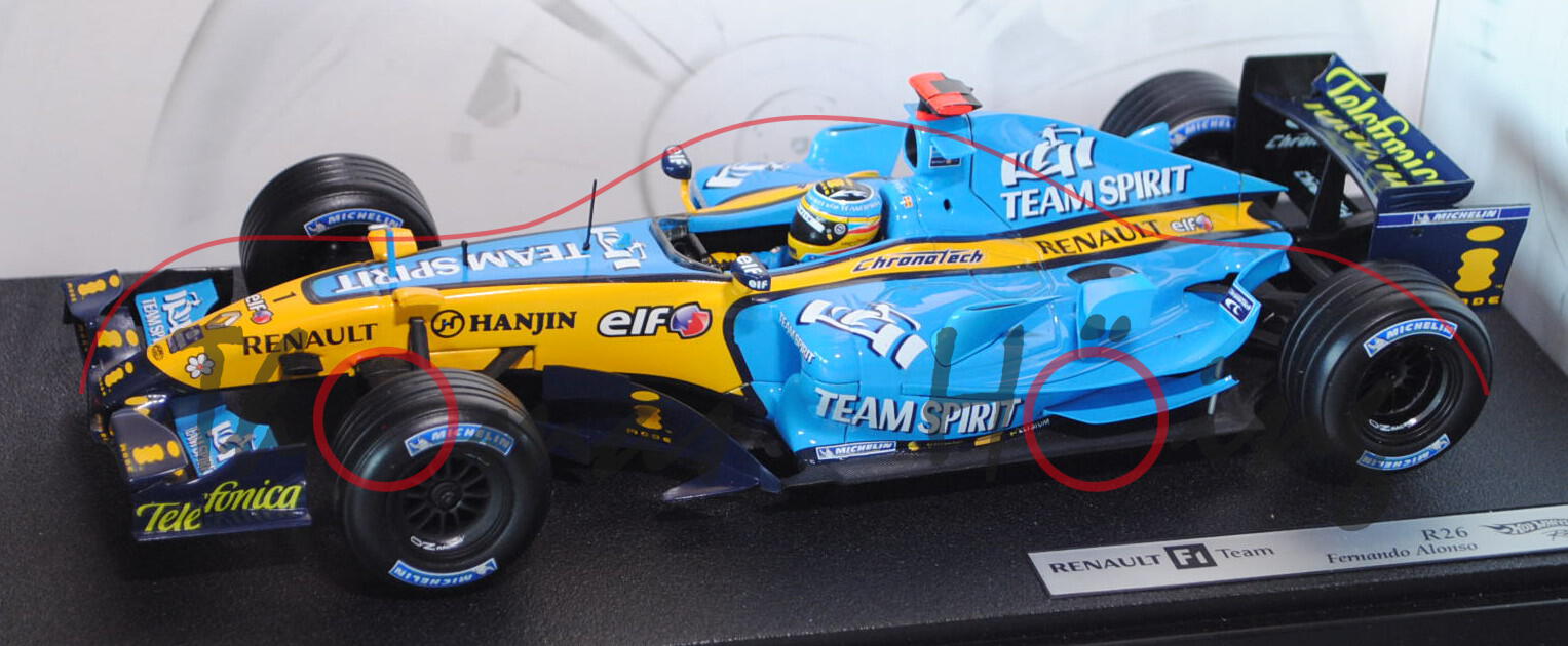 Renault R26, himmelblau/signalgelb, Team Mild Seven Renault F1 Team (1. Platz), Fahrer: Fernando Alo