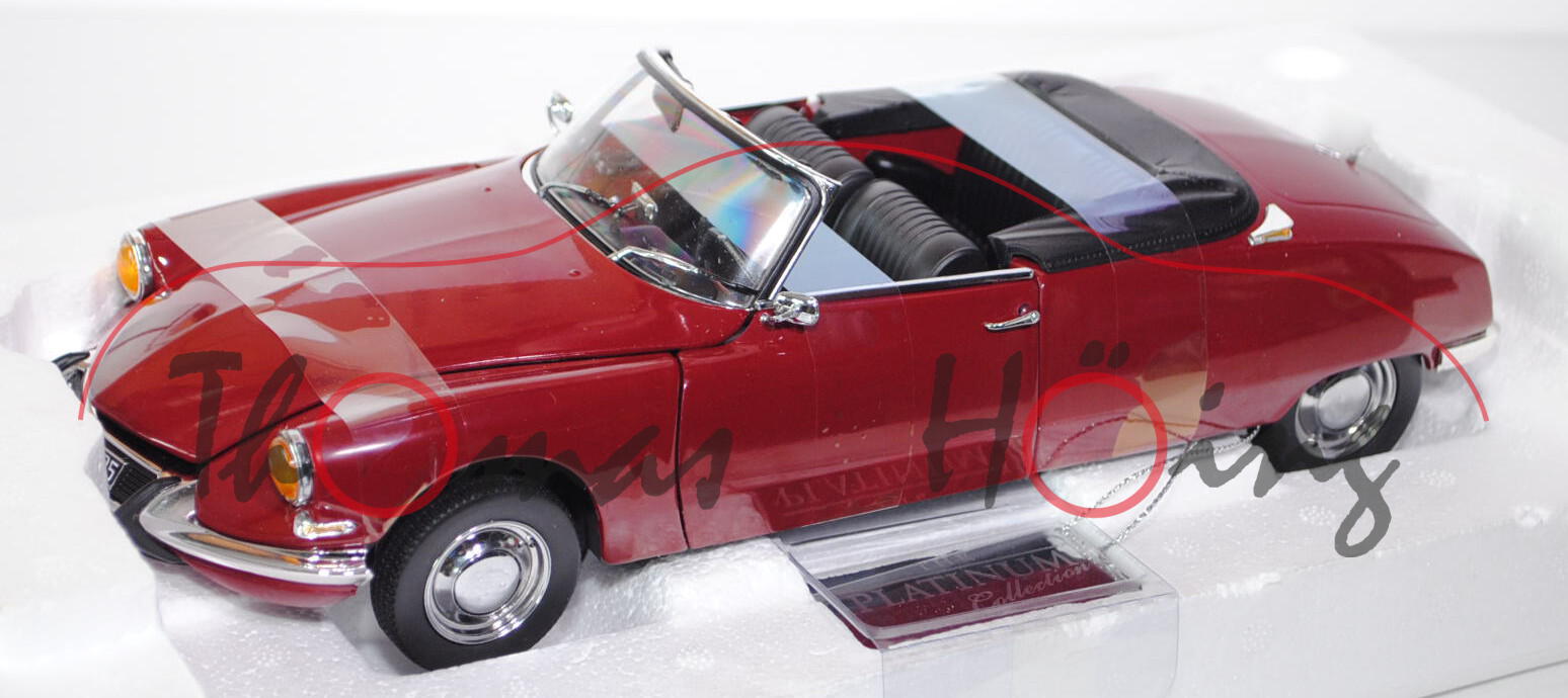 Citroen DS 19 Cabriolet, Modell 1960-1967, purpurrot, Sun Star THE PREMIUM Collection, 1:18, mb