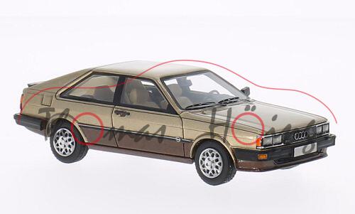 Audi Coupé GT (B2, Typ 81C), Baujahr 1981, Modell 1980-1984, goldmetallic, NEO, 1:43, PC-Box