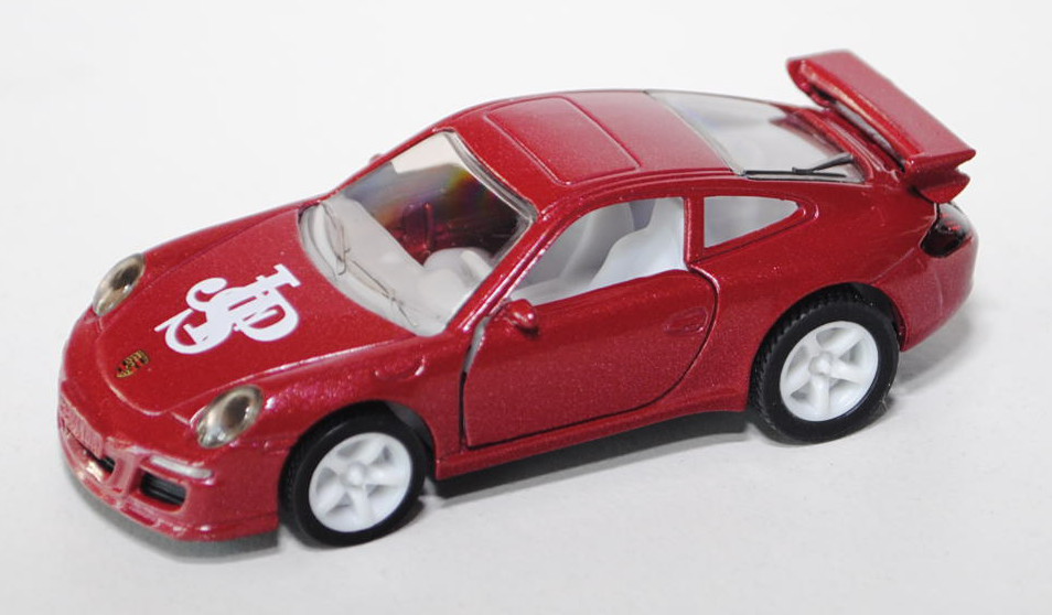 00008 Porsche 911 Carrera S (Typ 997), Modell 2004-2008, braunrotmetallic, innen reinweiß, Felgen re