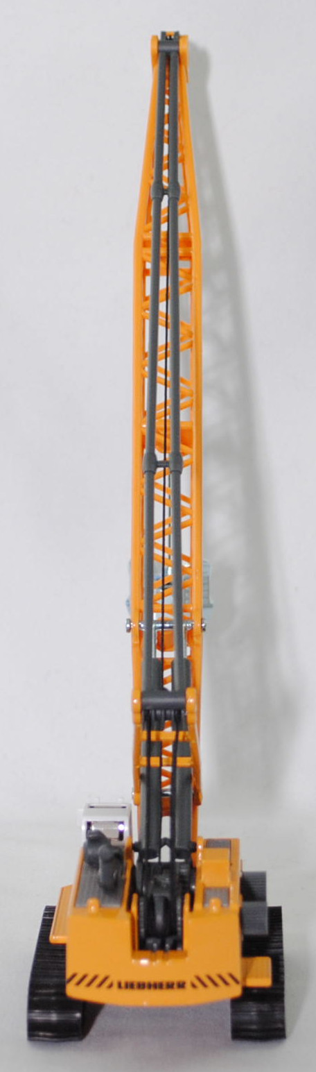 00002 LIEBHERR Hydro-Seilbagger HS 835 HD Litronic® mit Greifer-Ausrüstung (Modell 2006-2014), weiß/gelb/grau, weißgrünem Streifen auf den Seiten, SIKU SUPER 1:87, L17mpK