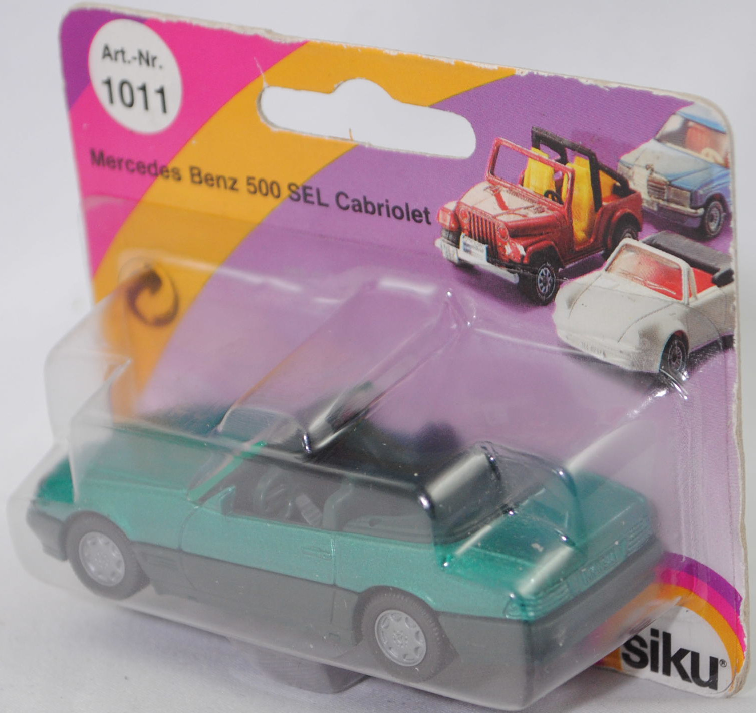 00003 Mercedes-Benz 500 SL (R 129, Modell 1989-1992), türkisgrünmetallic, Stern im Kühlergrill silber, Heckklappe ohne Stern, Hong, B7, SIKU SUPER, 1:55, P23