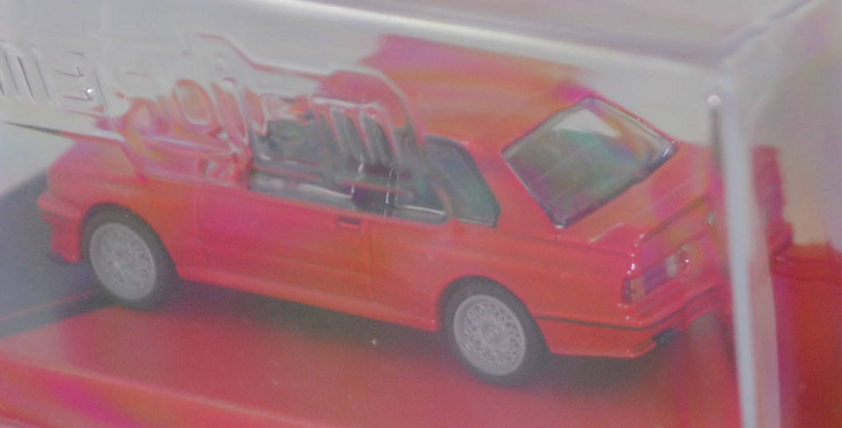 BMW M3 Gruppe A DTM (E30, FIA-Homologationsnummer 5327 nach Gruppe-A-Reglement, Modell 1987-1996) (Nr. 257F), signalrot, majorette, 1:64, PC-Box im Blister (Collection)